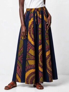 Jessica Taylor African Ankara Print Paneled Maxi With Matching Scarf Size L/XL